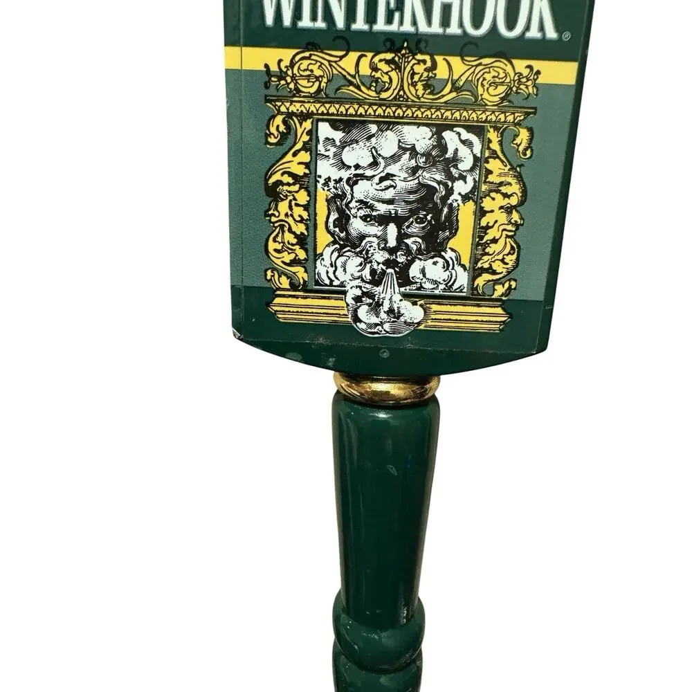 Red Hook Brewery WinterHook Beer Tap Handle Green 11” Wooden Vintage